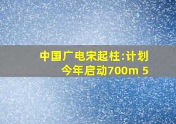 中国广电宋起柱:计划今年启动700m 5